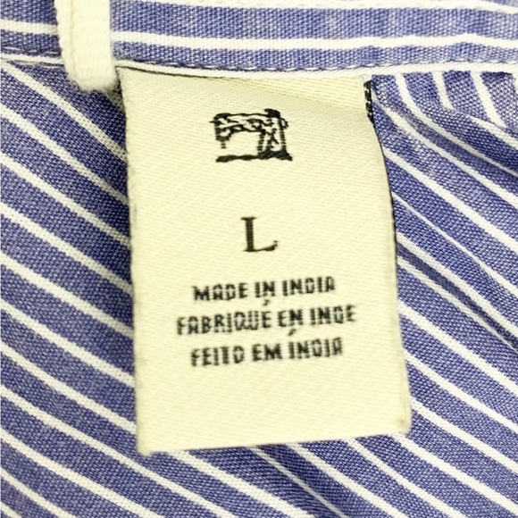 Scotch & Soda Men's Button Down Shirt Blue Stripe Tab Sleeve Cotton size L - Picture 4 of 11